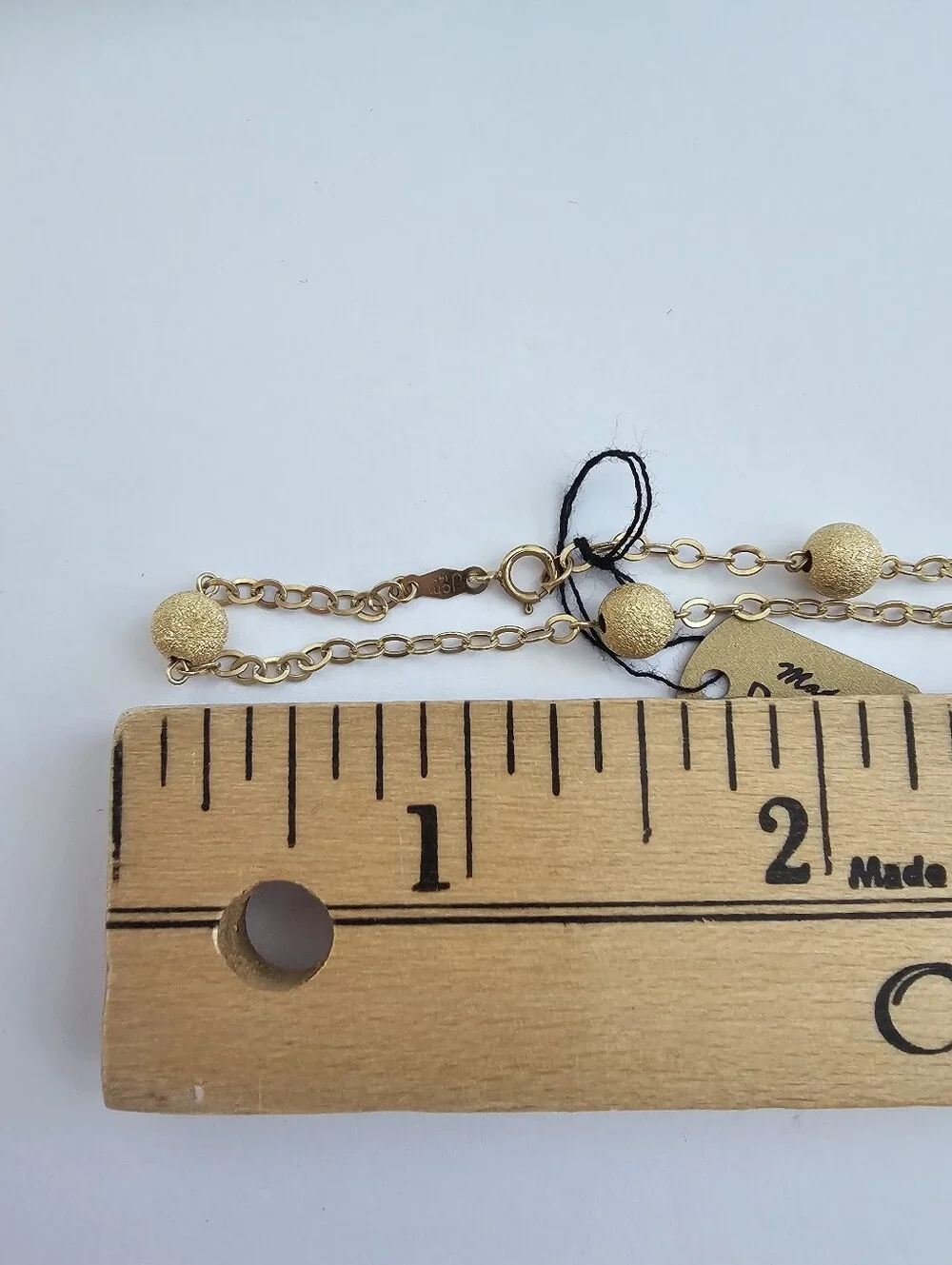 JCM London 14K Yellow Gold Stardust Bead Station Necklace – 36” Long Floating